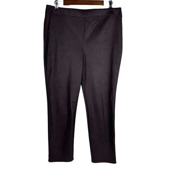 Chico's Brown Knit Faux Suede Leggings size 10 - Picture 1 of 9